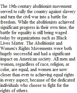 Abolition to BLM Assignment